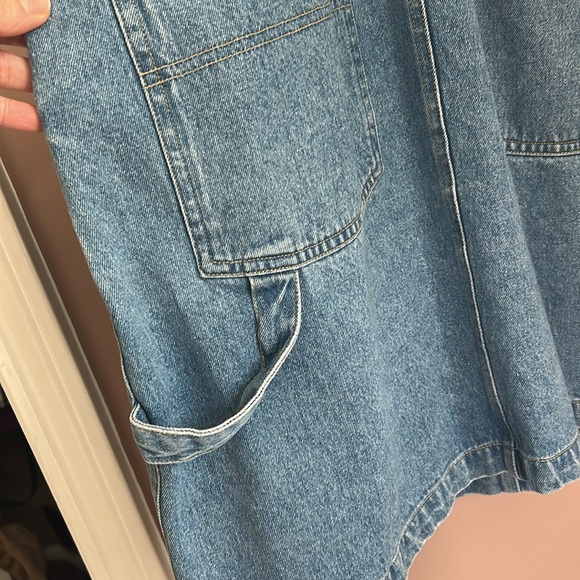 Disney Jean Dress ThumperBambi Overall Dress Vintage DenimJumperDress 90s Size L - Picture 3 of 12